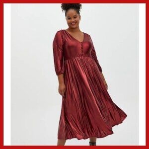 NEW TORRID GORGEOUS RED LIQUID KNIT TEA LENGTH DRESS